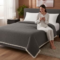 Bulut Dokunuşu – 4 Kat Müslin & 3 Kat Elyaf Yatak Örtüsü / Yorgan (230x240 cm) - 1