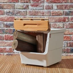 Technow Motek 12 Litre Bambu Desen Tekerlekli Tekli Organizer + Temizlik Seti - 3