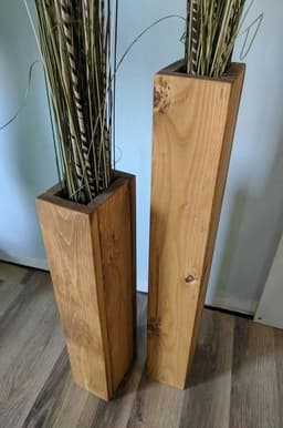 KUZELA  Ahşap Çiçeklik Vazo. - 2