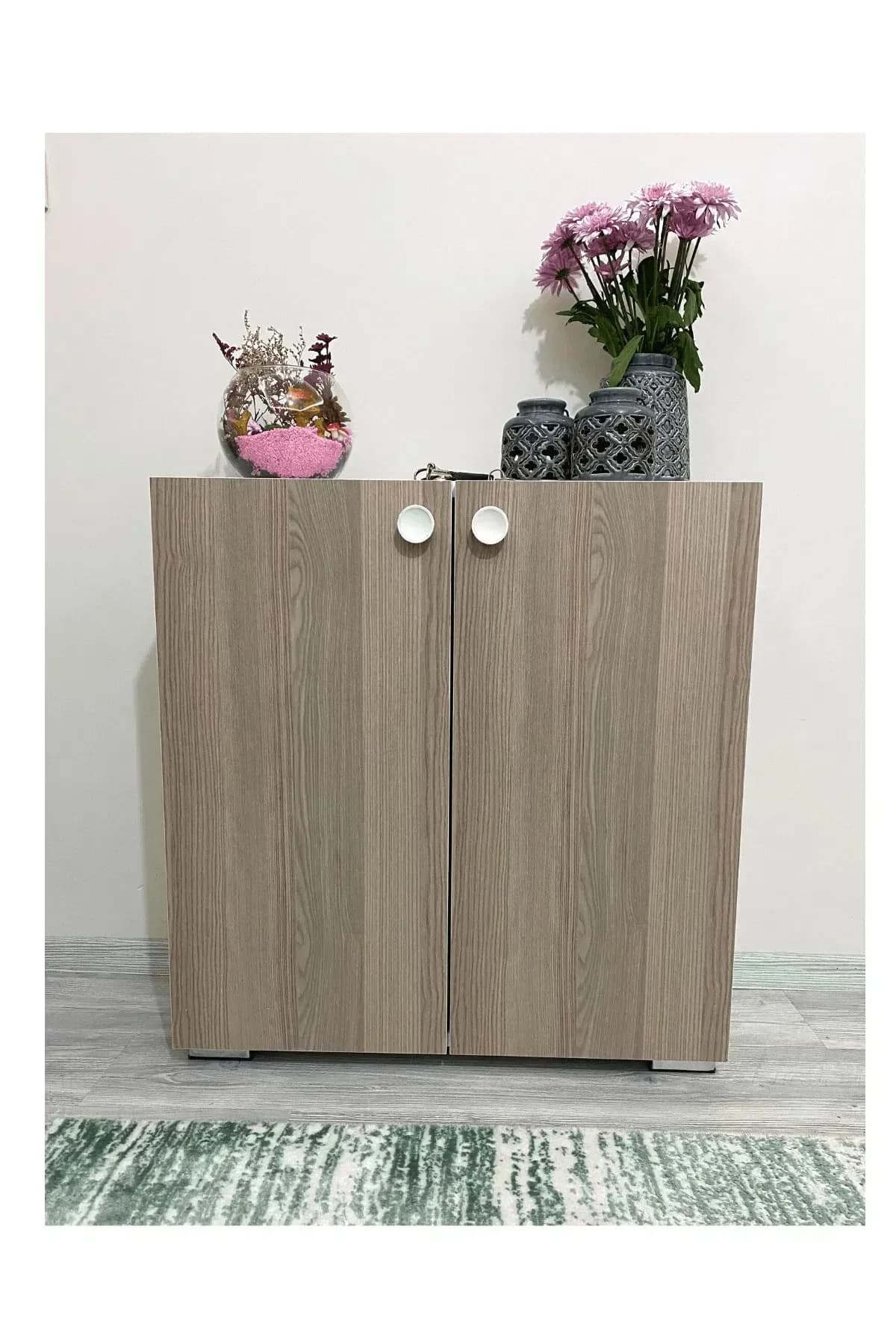 Cordoba Ayakkabılık Çok Amaçlı Dolap 2 Kapaklı 3 Raflı Mutfak Hol Banyo Balkon Ofis