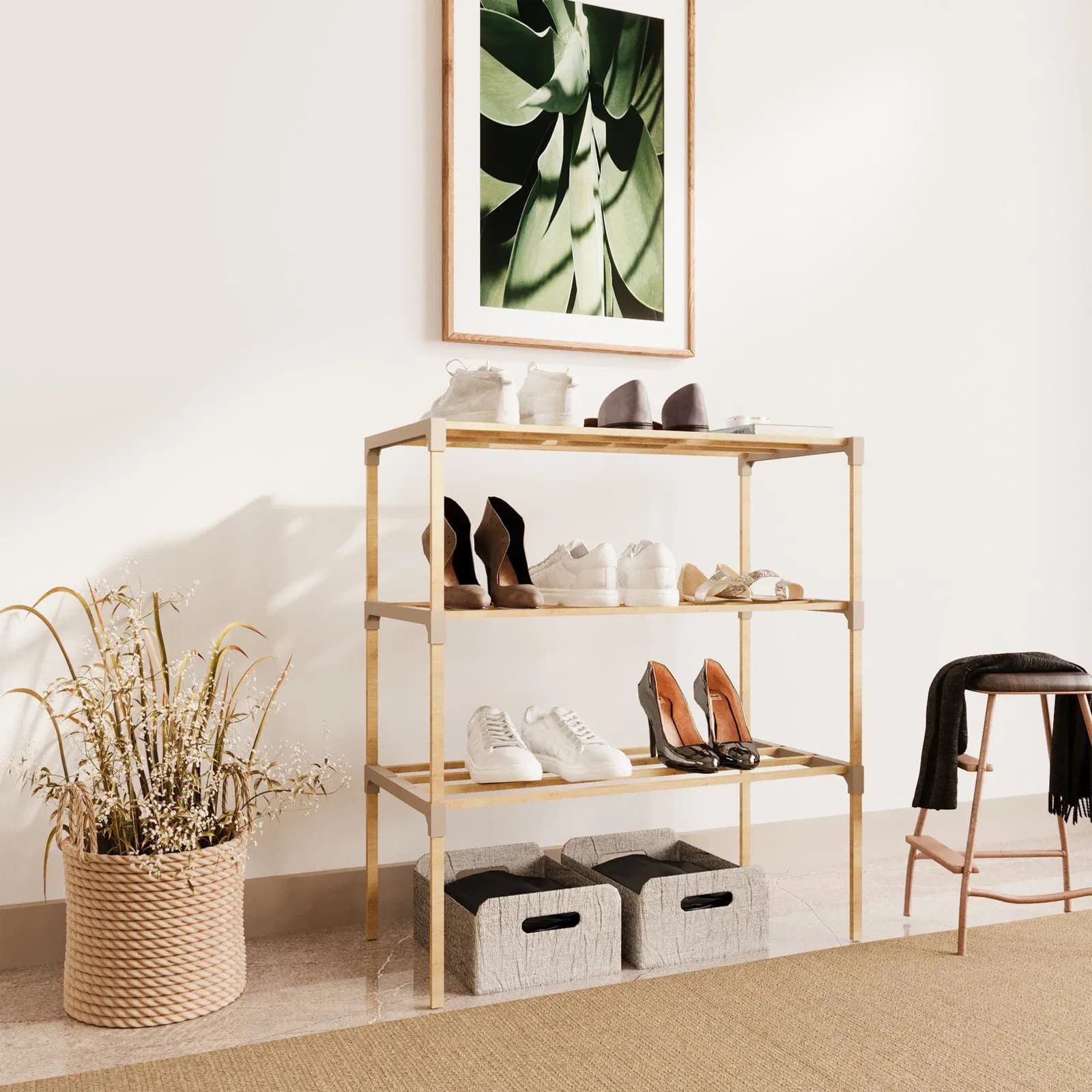 Fixwood Ahşap Çubuklu Ayakkabılık Fix-2039-3