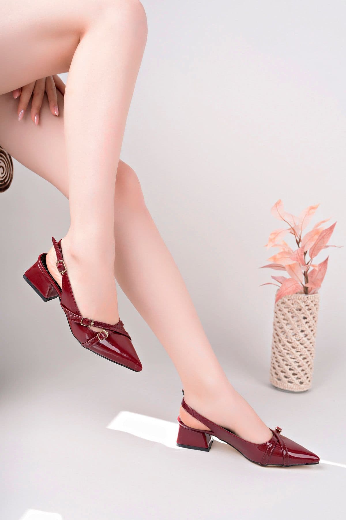 Topuklu AyakkabıLuis a Costa 3 Tokalı Bordo 4 Cm Abiye Ayakkabı