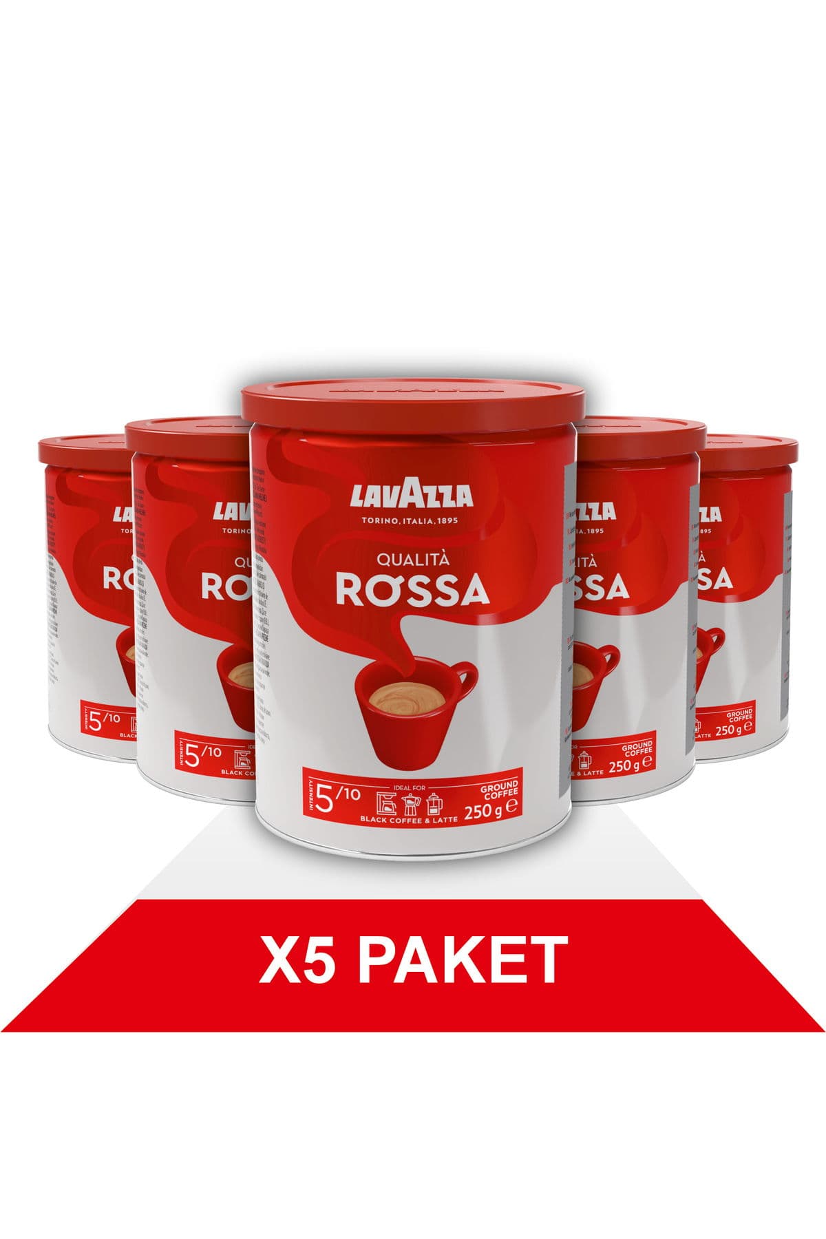 Qualità Rossa Filtre Kahve Teneke Kutu (250gr) x5