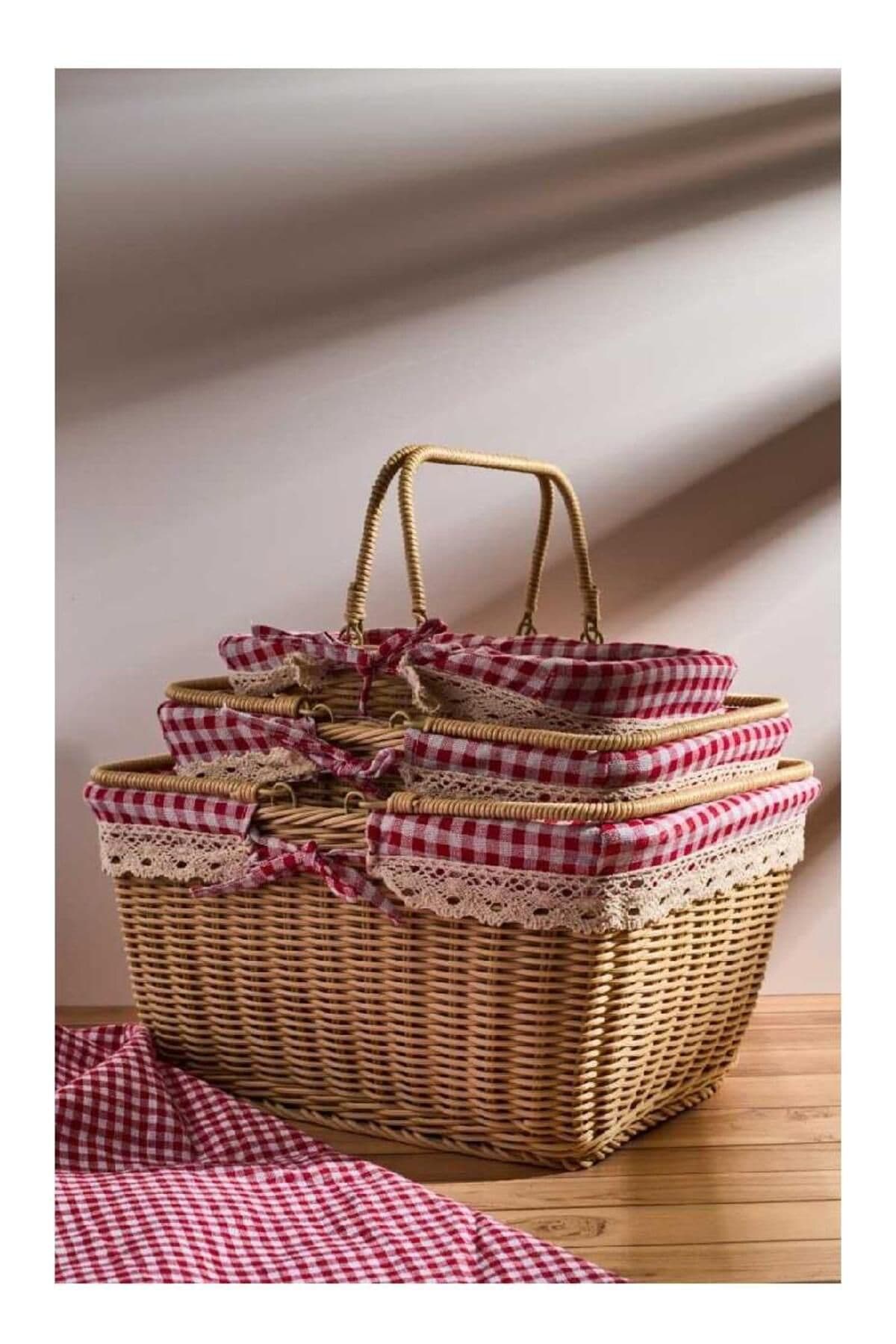 Perotti? 16189 3lü Hasir Pi?kni?k Sepeti?