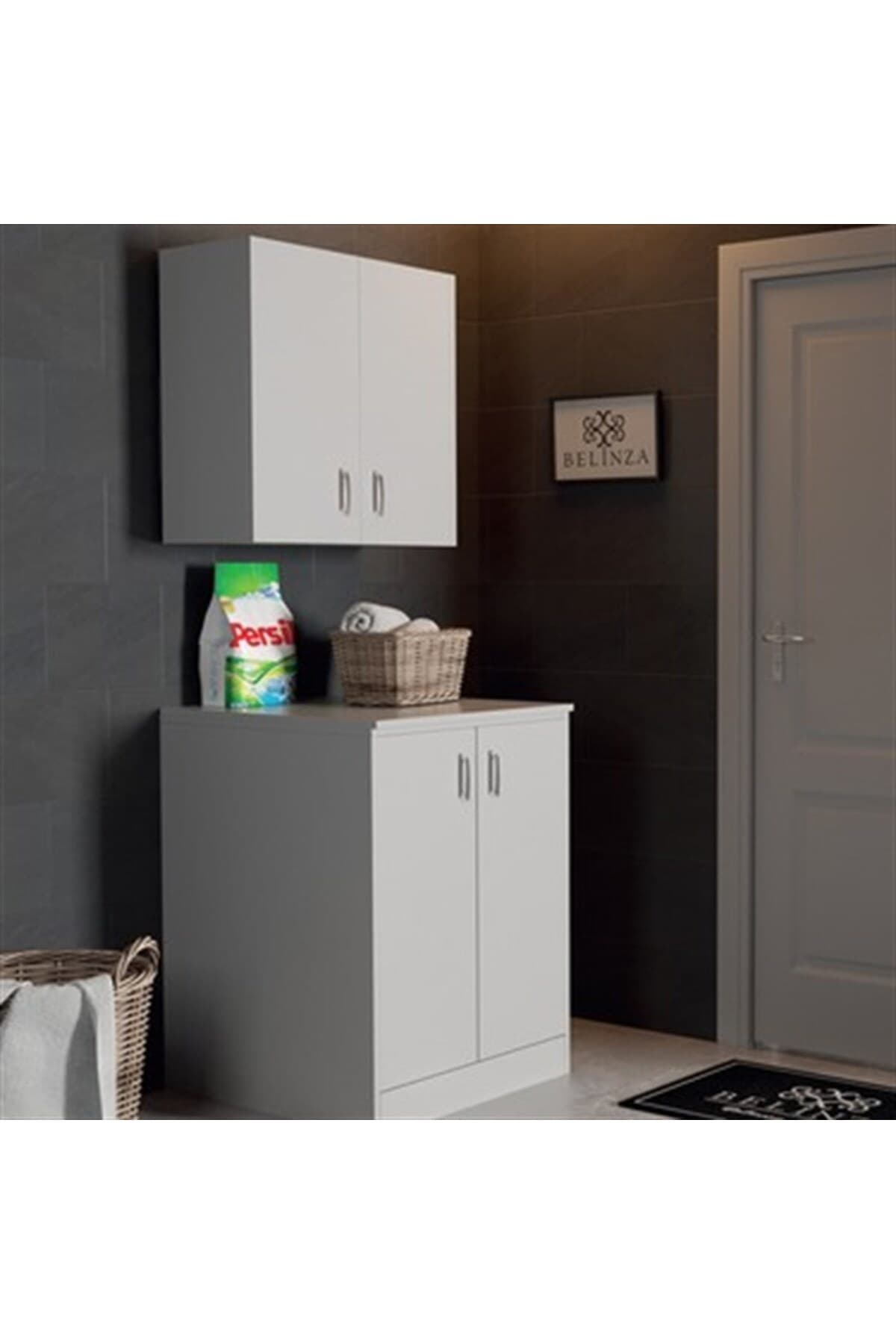 Kapaklı Çamaşır Mak. Dolabı Beyaz 70 Cm