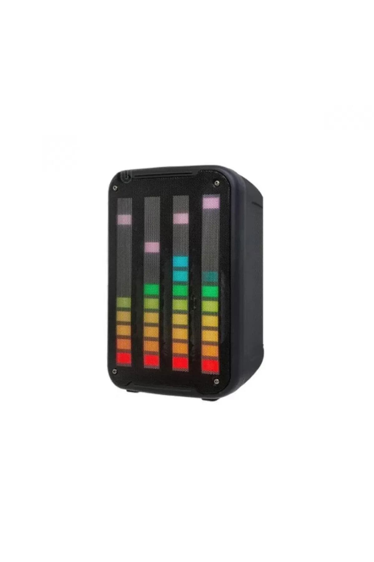 Mikrofonlu Rgb Ledli Taşınabilir Bluetooth Hoparlör Usb-Tf-Fm Radyo Siyah