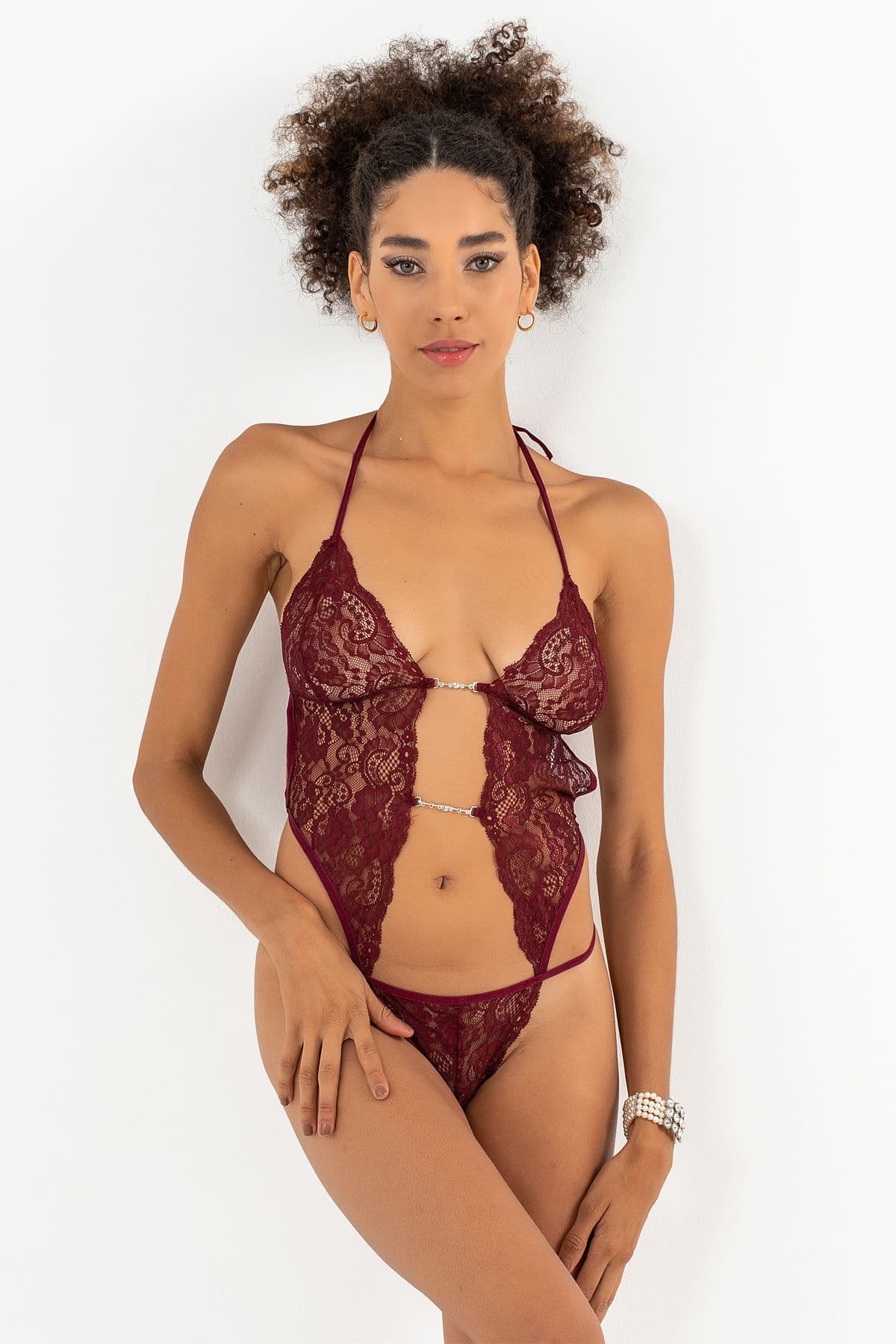 Taş Detaylı Güpürlü Babydoll