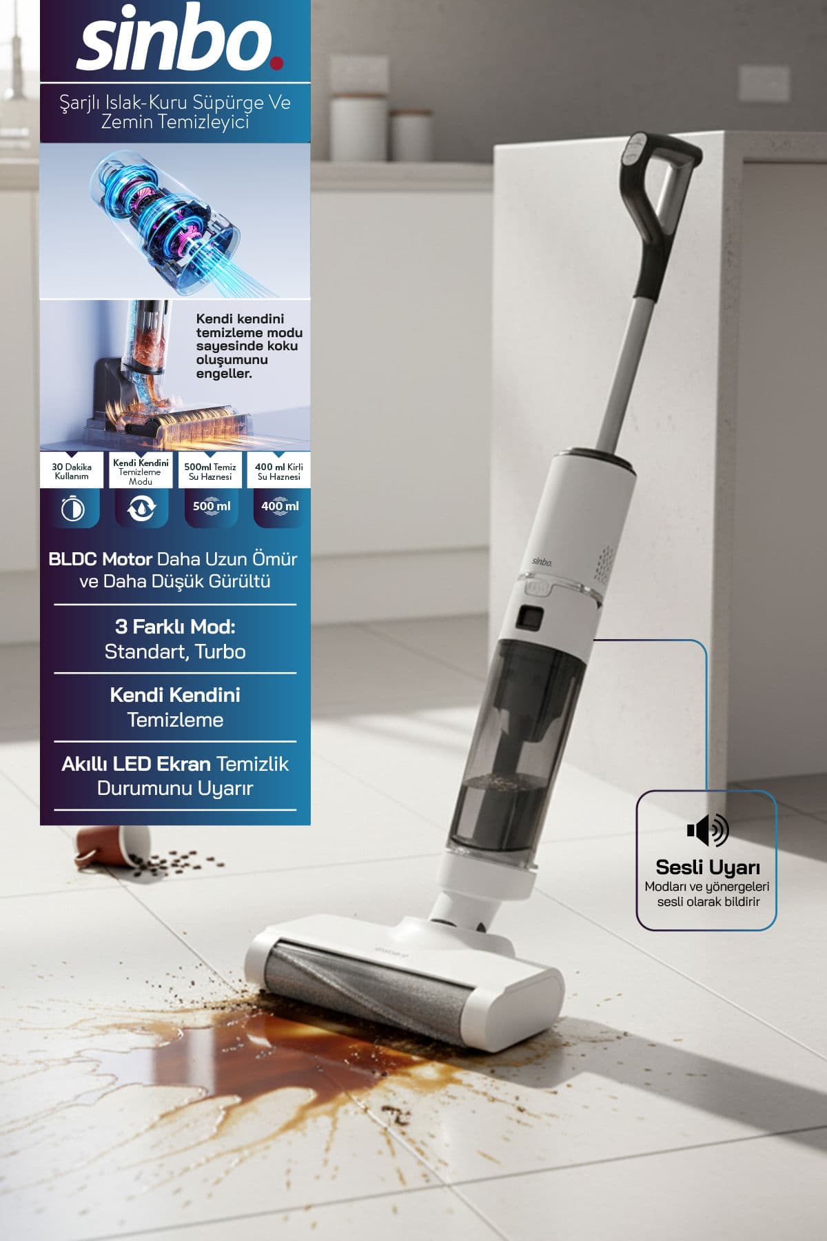 SFC-4106 Islak-Kuru Yüzey Temizleyici-Beyaz