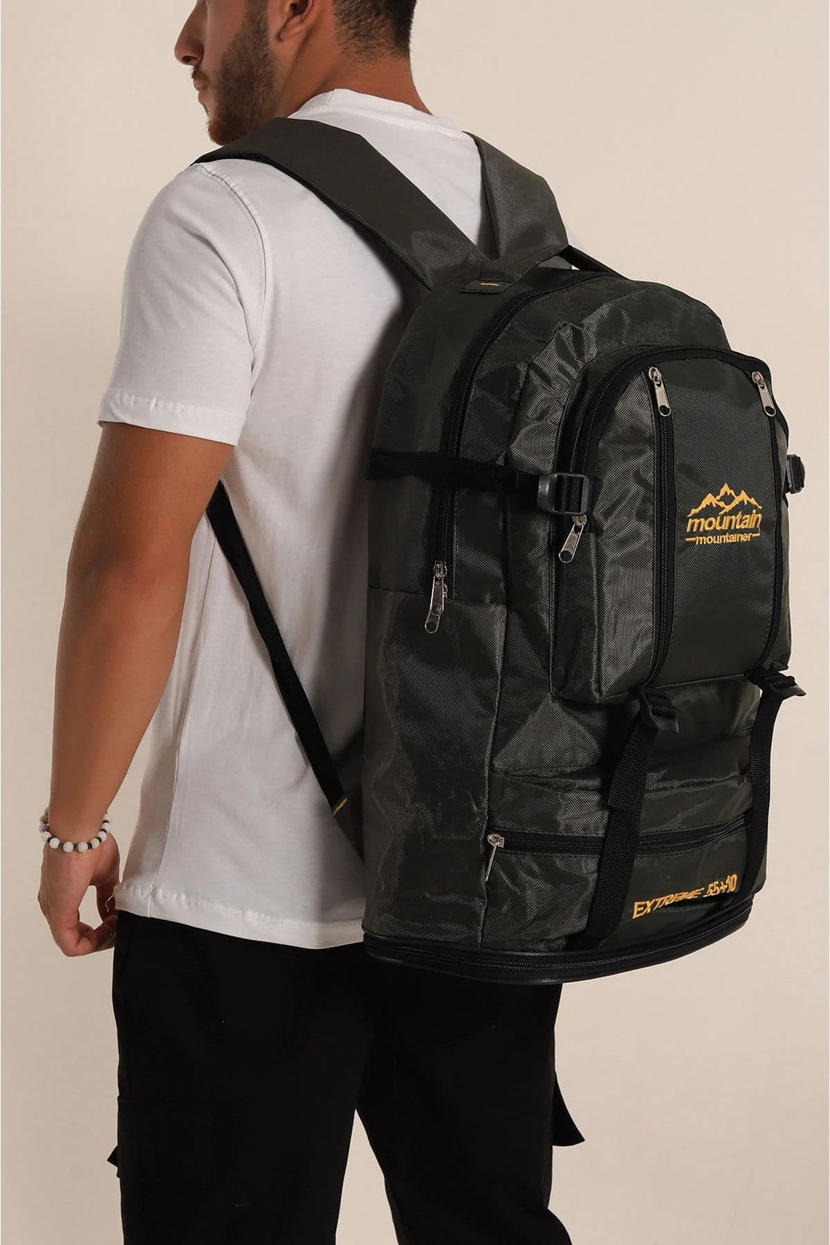 Haki Bol Gözlü Dağcılık Kamp Sırt Çantası