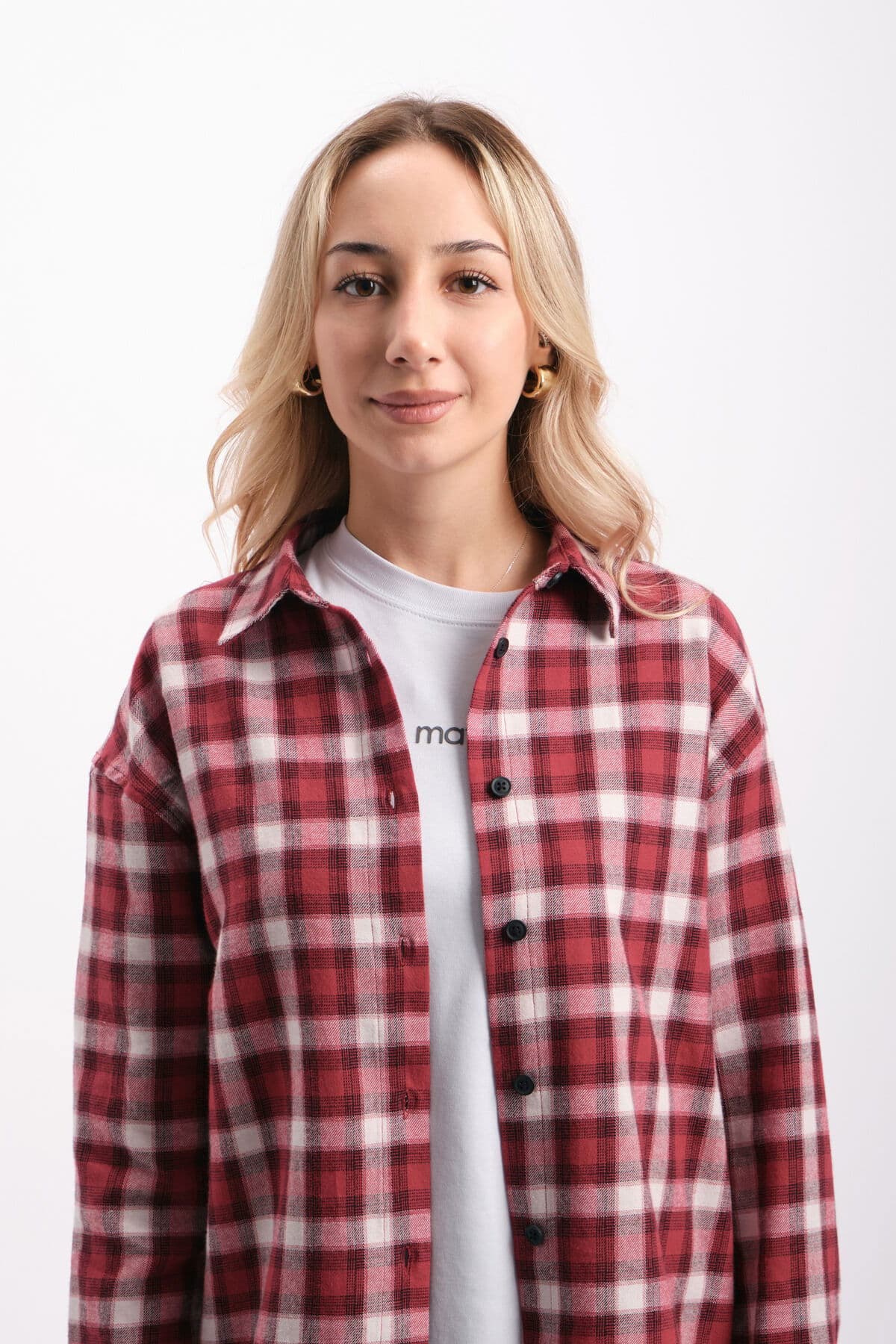 Oversize Geniş Kalıp Kareli Gömlek