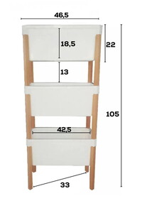 Bienwood Bie 7079 Ahşap 3Lü Plastik Saklama Rafı #5