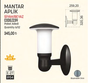 Zerpa Mantar Duvar Armatür Z13501 #2