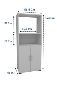 İki Kapılı Fırın Dolabı , 2 Kapaklı Bölmeli Mikrodalga Fırın Dolabı Mini Fırın Mutfak Dolabı #4