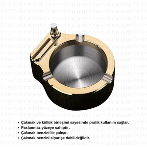 Kibrit Çakmaklı Metal Küllük #4